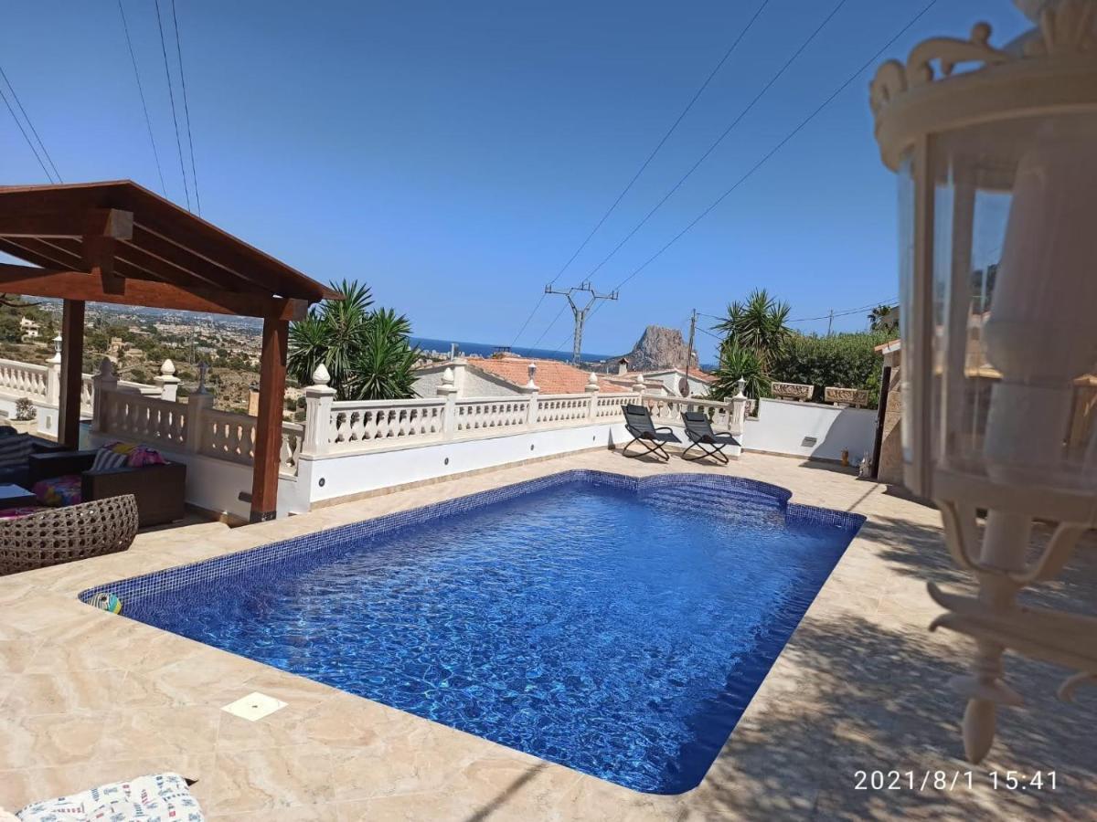 Med Panoramautsikt Med Privat Pool I Calpe, Costa Blanca, Spanien Calp